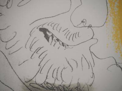 Pablo PICASSO: The Taste of Happiness, Scared Portrait, Lithograph 2
