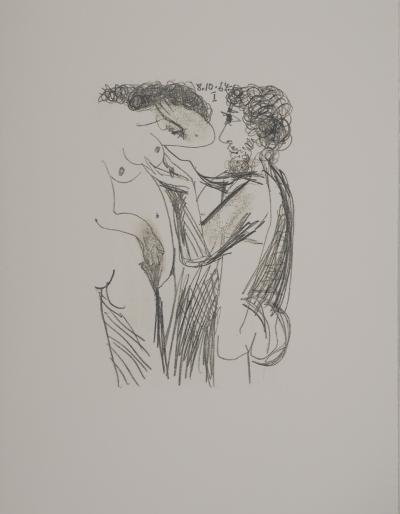 Pablo PICASSO : Le Goût du Bonheur, Couple amoureux, Lithographie 2