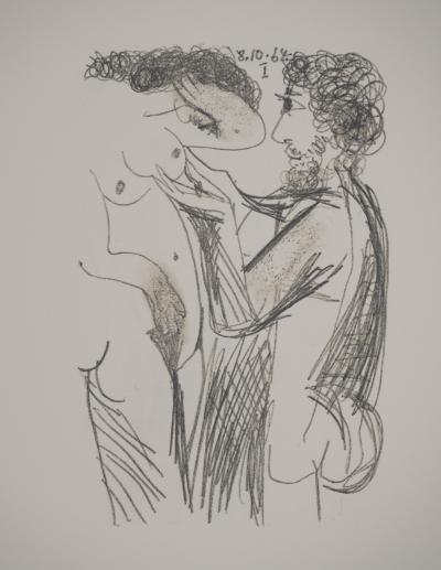 Pablo PICASSO : Le Goût du Bonheur, Couple amoureux, Lithographie 2