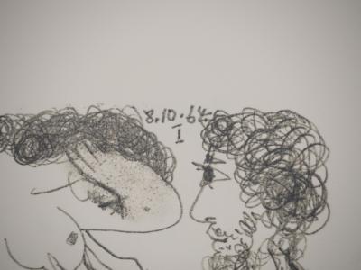 Pablo PICASSO : Le Goût du Bonheur, Couple amoureux, Lithographie 2