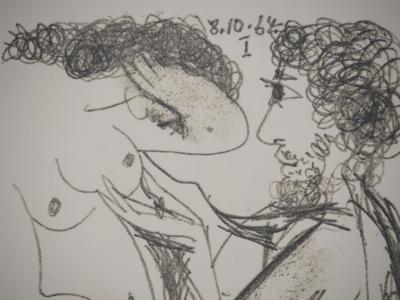 Pablo PICASSO : Le Goût du Bonheur, Couple amoureux, Lithographie 2
