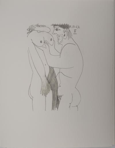 Pablo PICASSO : Le Goût du Bonheur, Couple amoureux, Lithographie 2