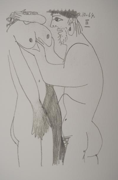 Pablo PICASSO : Le Goût du Bonheur, Couple amoureux, Lithographie 2