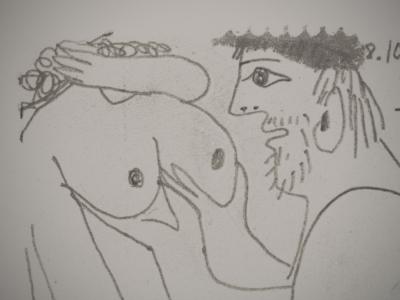 Pablo PICASSO : Le Goût du Bonheur, Couple amoureux, Lithographie 2