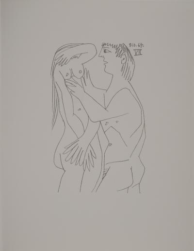 Pablo PICASSO : Le Goût du Bonheur, Flirt, Lithographie 2