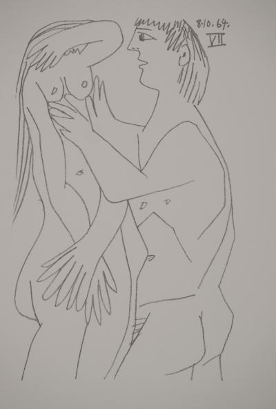 Pablo PICASSO : Le Goût du Bonheur, Flirt, Lithographie 2