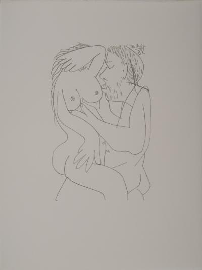 Pablo PICASSO : Le Goût du Bonheur, Les étreintes Lithographie 2