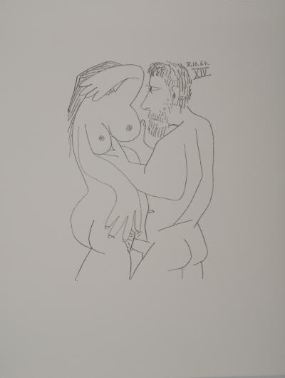 Pablo PICASSO: The Taste of Happiness, Erotic Moment, Lithograph 2