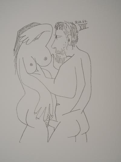Pablo PICASSO: The Taste of Happiness, Erotic Moment, Lithograph 2