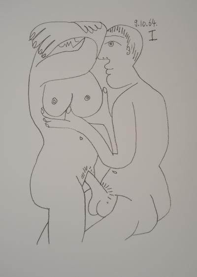 Pablo PICASSO : Le Goût du Bonheur, Intimité partagée, Lithographie 2
