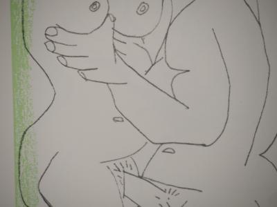 Pablo PICASSO : Le Goût du Bonheur, Intimité en vert et rose, Lithographie 2