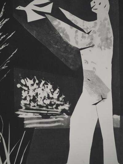Pablo PICASSO : Diurnes, L'homme à l'oiseau, Phototypie originale 2