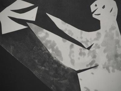 Pablo PICASSO : Diurnes, L'homme à l'oiseau, Phototypie originale 2