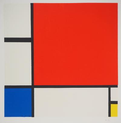 Piet MONDRIAN : Composition II en rouge, bleu et jaune - Lithographie signée 2