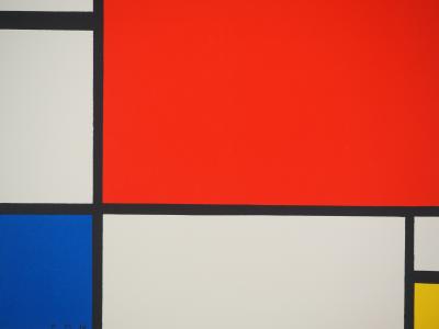 Piet MONDRIAN : Composition II en rouge, bleu et jaune - Lithographie signée 2