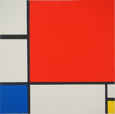 Piet MONDRIAN : Composition II en rouge, bleu et jaune - Lithographie signée 2