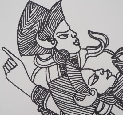 Jean MARAIS : Motifs indiens,  Lithographie originale Signée 2