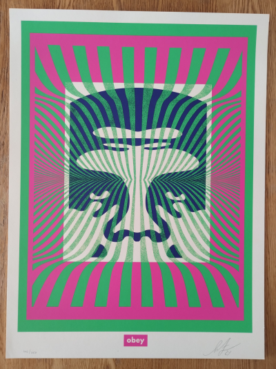 Shepard FAIREY (Obey) - Op-Art Icon (Green) - Sérigraphie signée, numerotée au crayon 2