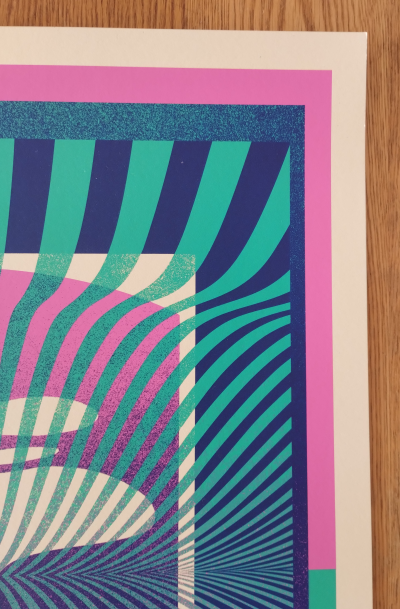 Shepard FAIREY (Obey) - Op-Art Icon Aqua Gradient  - Sérigraphie signée, numerotée au crayon 2