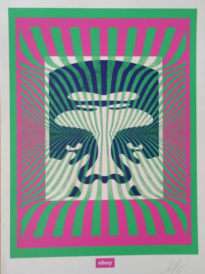 Shepard FAIREY (Obey) - Op-Art Icon (Green) - Sérigraphie signée, numerotée au crayon 2