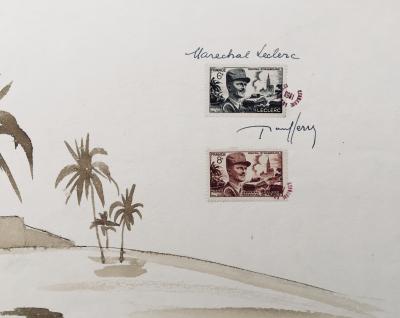 Raoul SERRES - Oasis, 1953 - Dessin original signé 2