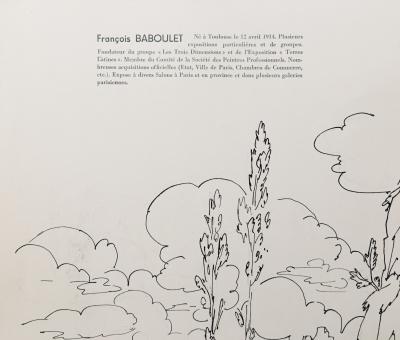 François BABOULET - Campagne, 1954 - Dessin original signé 2