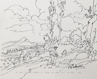 François BABOULET - Campagne, 1954 - Dessin original signé 2