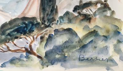 Jean-Eugène BERSIER - Taormina, Etna, 1954 - Signed watercolor 2