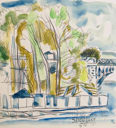 Reginald SHEDLIN - Paris, 1955  - Aquarelle signée 2