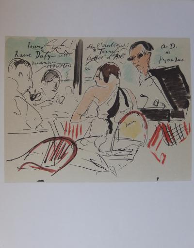 André Dunoyer de SEGONZAC : Paris, Terrasse de Café - Lithographie signée 2