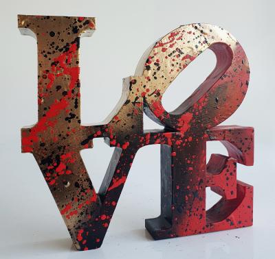 SPACO - black red Love, 2024 - Sculpture pop street art 2