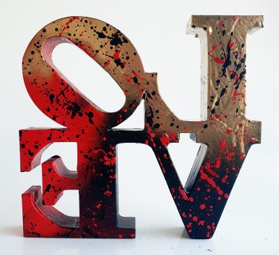 SPACO - black red Love, 2024 - Sculpture pop street art 2