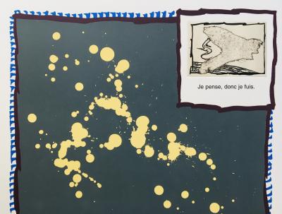 Pierre ALECHINSKY - Je pense, donc je fuis, 1986 - Lithographie et eau-forte originale signée au crayon 2