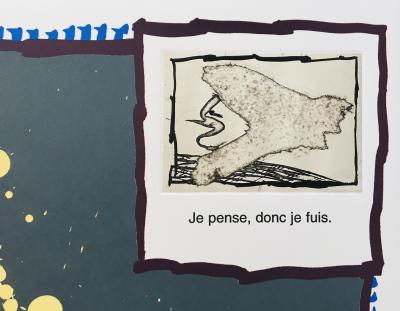 Pierre ALECHINSKY - Je pense, donc je fuis, 1986 - Lithographie et eau-forte originale signée au crayon 2