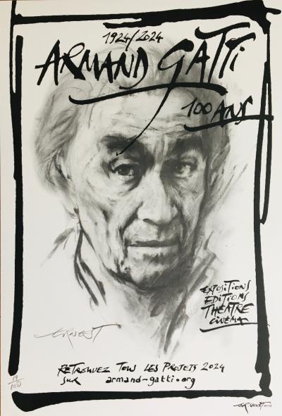 Ernest PIGNON-ERNEST - Armand Gatti, 2023 - Pigment print signed in pencil 2