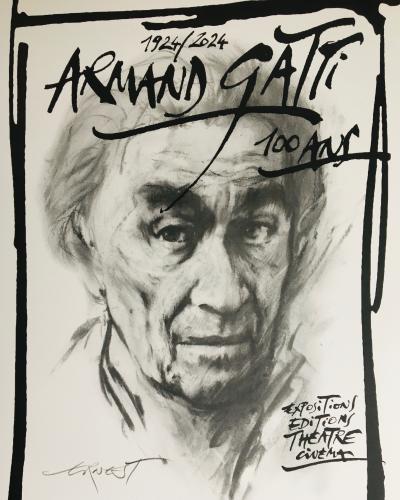 Ernest PIGNON-ERNEST - Armand Gatti, 2023 - Pigment print signed in pencil 2