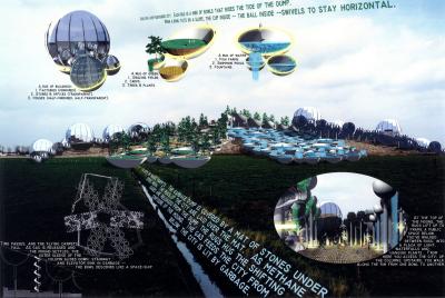 Vito ACCONCI - The city that rides a garbage dump, 1999, lithographie 2