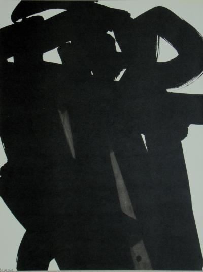 Pierre SOULAGES ( d’après ) - Gouache 1966, 1967 - Lithographie offset signée