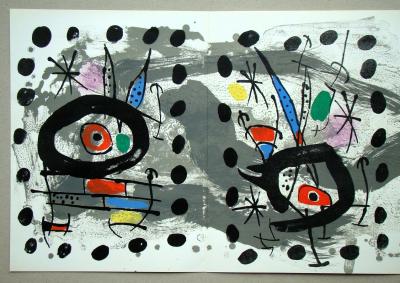 Joan MIRO - Oiseau solaire, oiseau lunaire, étincelles, 1967 - Lithographie originale 2