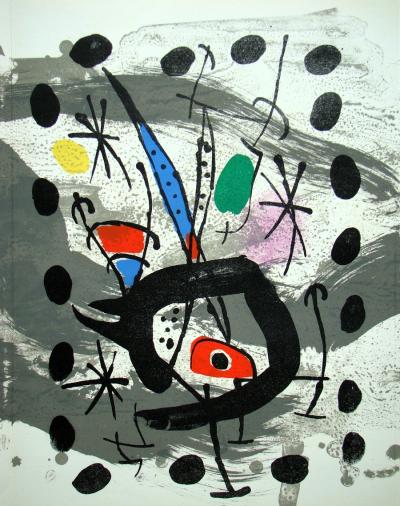 Joan MIRO - Oiseau solaire, oiseau lunaire, étincelles, 1967 - Lithographie originale 2