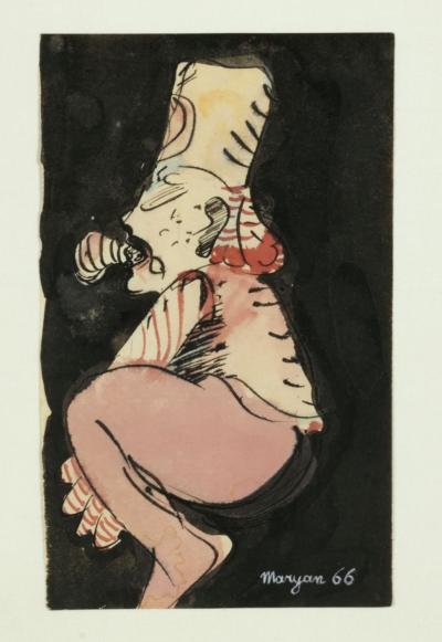 Maryan - Personnage, 1966 - Encre et lavis, signé 2