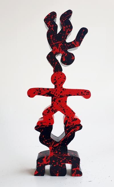 Spaco - totem haring , 2024 - Sculpture pop street art 2