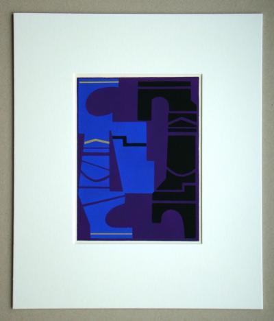 Edgard PILLET (d'après) - Composition abstraite, 1952 - Pochoir en couleurs gouaches 2