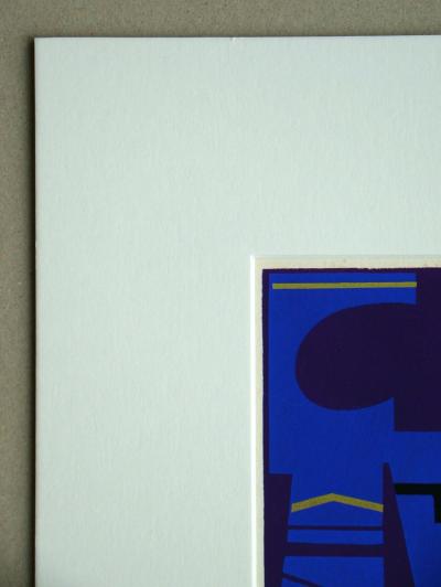Edgard PILLET (d'après) - Composition abstraite, 1952 - Pochoir en couleurs gouaches 2