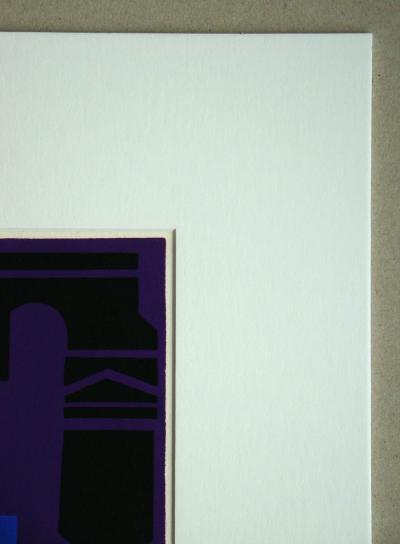 Edgard PILLET (d'après) - Composition abstraite, 1952 - Pochoir en couleurs gouaches 2