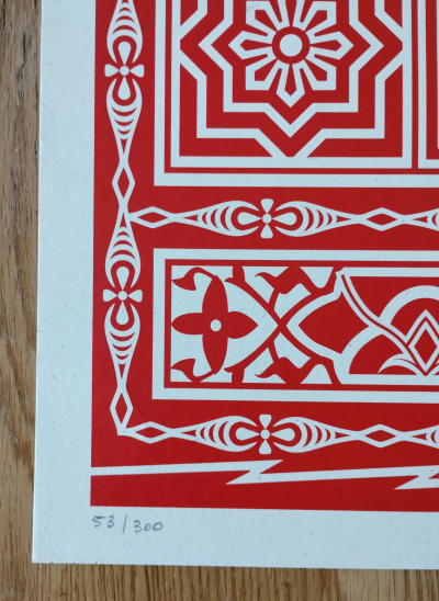 Shepard FAIREY (Obey) - Obey Peace and Justice Ornament Black 2012 - Sérigraphie signée 2