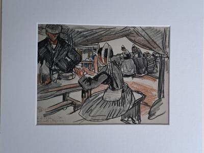 Mathurin Méheut (d’après) - Le café à la station de la Piéta avant la montée à Plas ar c’horn - - Impression numérique 2