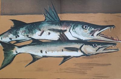 Robert Humblot (d’après) - Baracoudas - Lithographie originale 2