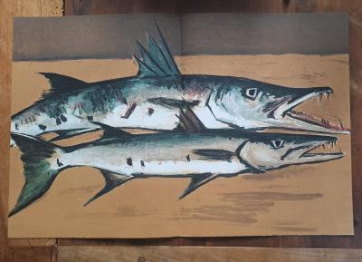 Robert Humblot (d’après) - Baracoudas - Lithographie originale 2