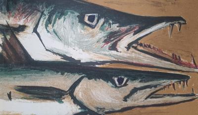 Robert Humblot (d’après) - Baracoudas - Lithographie originale 2